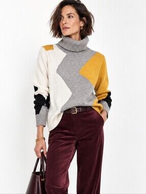 Alison Sheri Sweater Statement Colorblock Turtleneck Artful Style